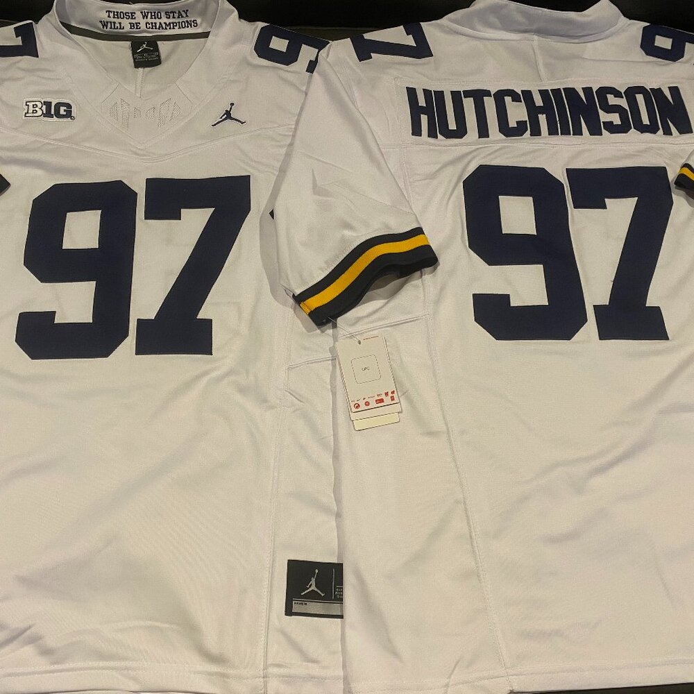 Jordan brand MICHIGAN WOLVERINES AIDAN HUTCHINSON Men's JERSEY Sz M,L,XL,2X,3XL